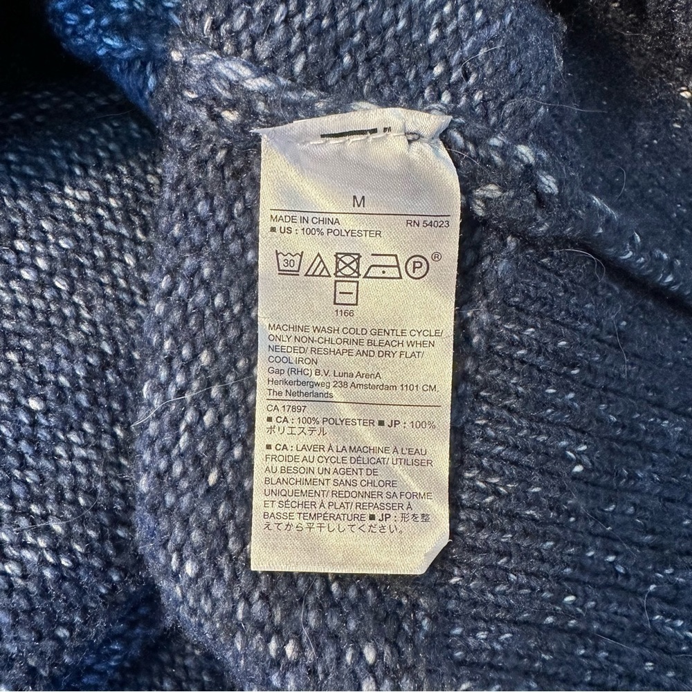 Gap navy hooded open front cardigan size medium. - Picture 11 of 14